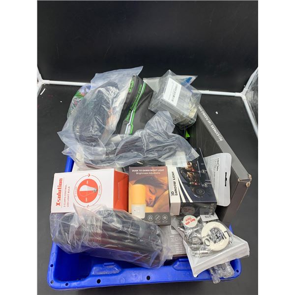 Blue tote with $250 retail value of NEW electronics & gadgets