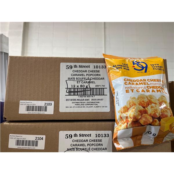 CASE LOT - 59th St Cheddar Cheese Caramel Popcorn 12 x 80g