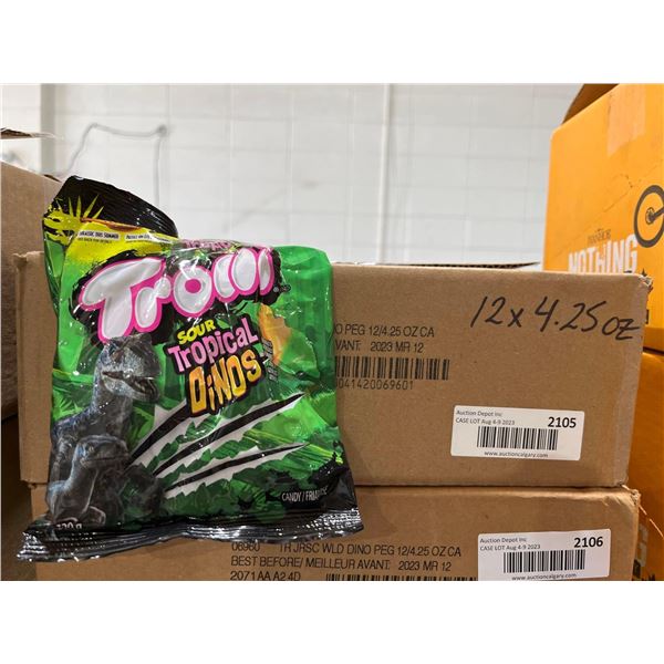 CASE LOT - Trolli Sour Tropical Dinos 12 x 120g