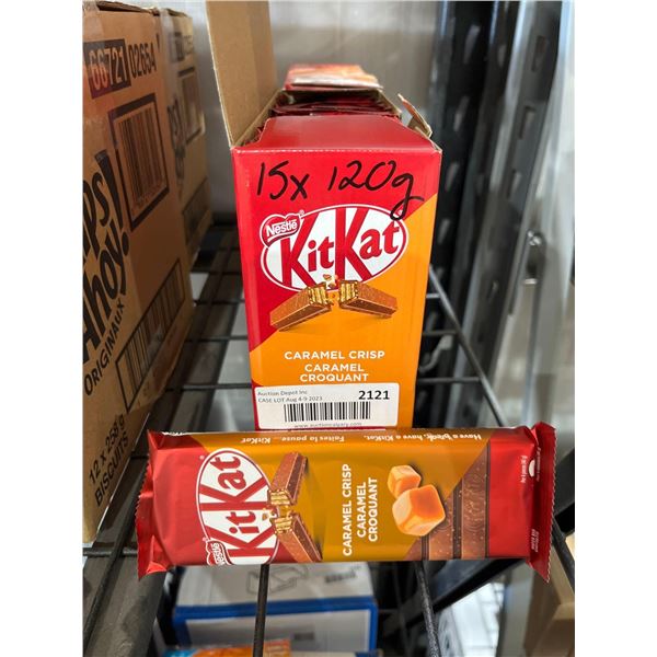 CASE LOT - Nestle KitKat Caramel Crisp Chocolate Bar 15 x 120g