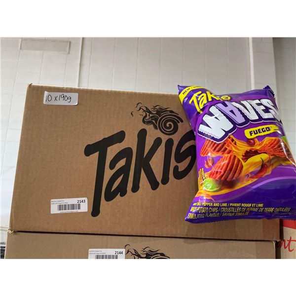 CASE LOT - Takis Waves Fuego Potato Chips 10 x 190g
