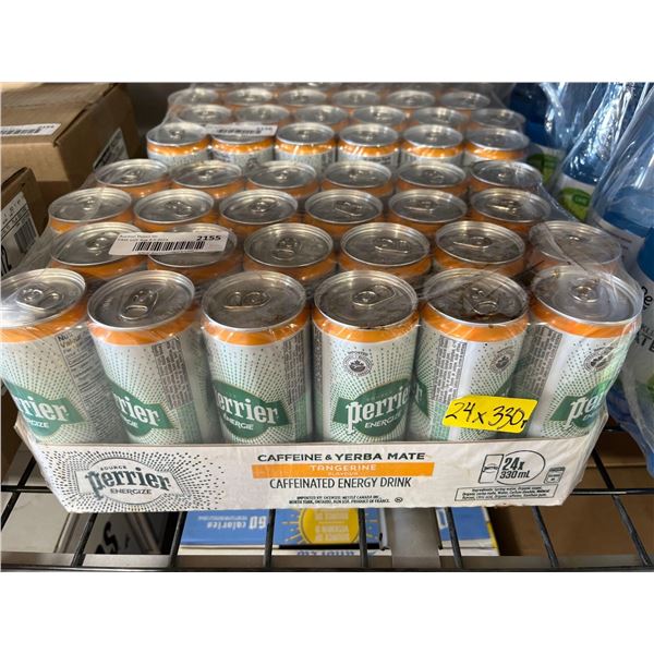 CASE LOT - Perrier Caffeine & Yerba Mate Caffeinated Tangerine Energy Drink 24 x 330ml