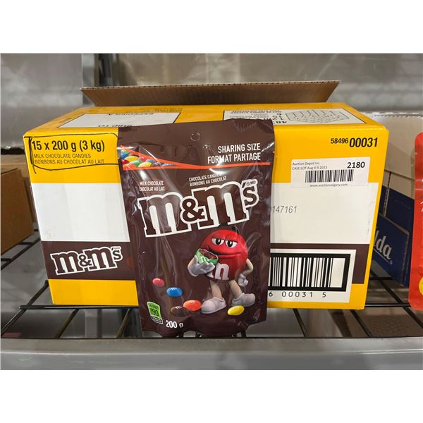 CASE LOT - M & M's Milk Chocolate Candies 15 x 200g