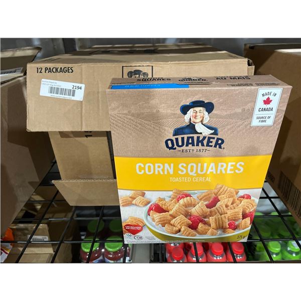 CASE LOT - Quaker Corn Squares Toasted Cereal 12 x 375g