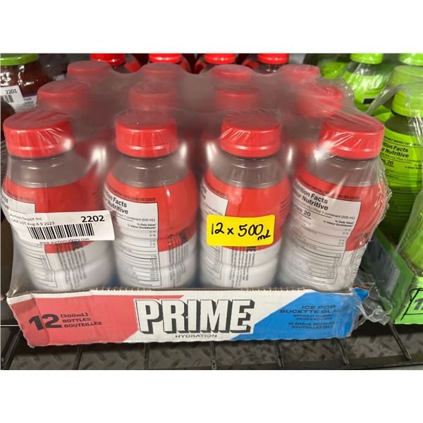 CASE LOT - Prime Ice Pop Hydration Drink 12 x 500ml