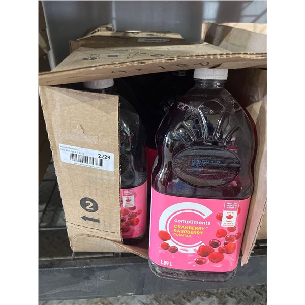 CASE LOT - Compliments Cranberry Raspberry Cocktail 4 x 1.89L
