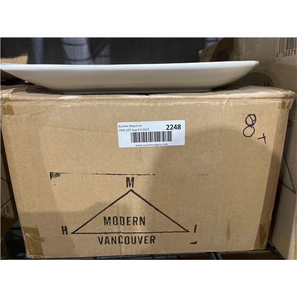 CASE LOT - Claro Platter Oblong Wave White Lot o 8