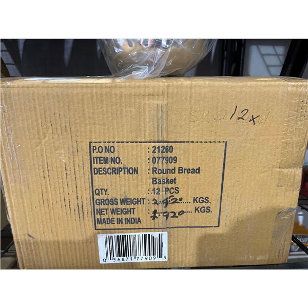 CASE LOT - Round Bread Basket 12 pieces