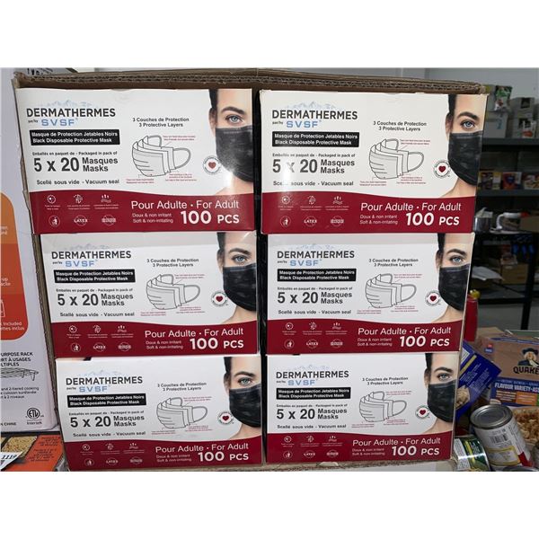 24 x 100 black non-medical 3-ply face masks