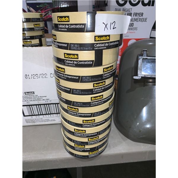 Lot of 12 - Scotch Masking tape 24mm