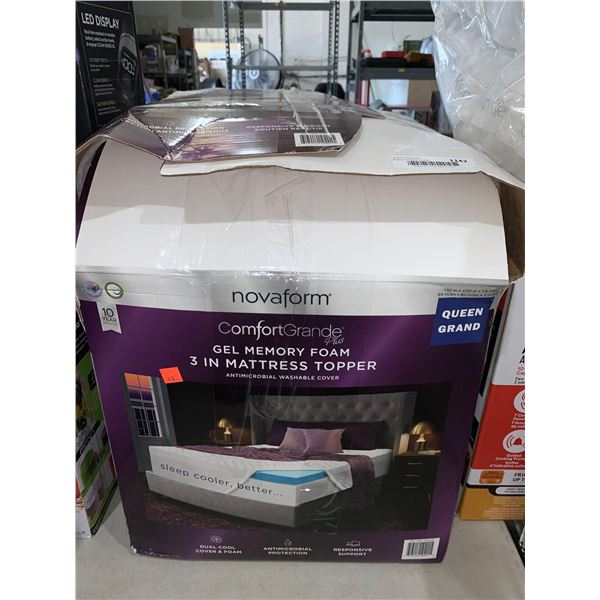 Novaform queen size 3 inch gel memory foam mattress topper