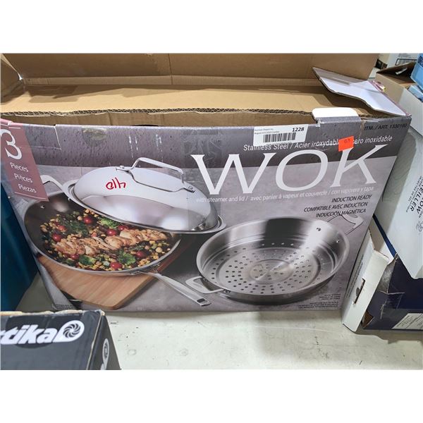 Stainless Steel Wok with Lid