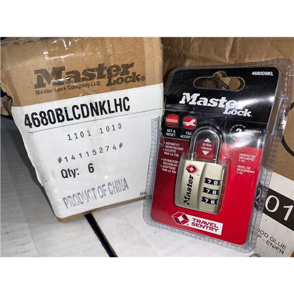 Master lock Travel Sentry Combo Locks Case lot of 6