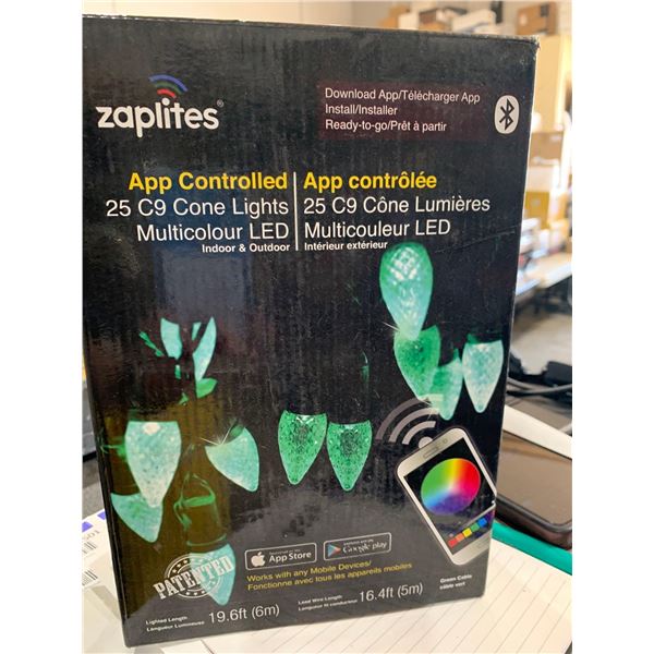Zaplites APP controlled Christmas light strand multi color 20 ft