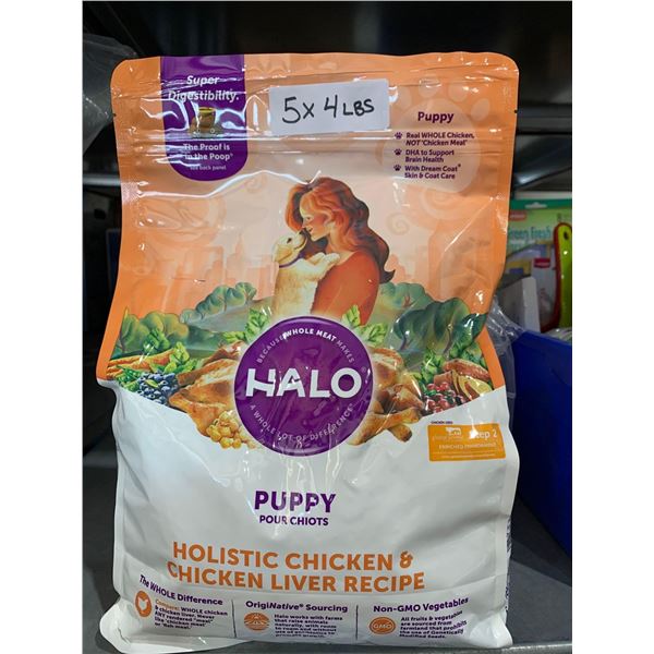 Halo Holistic Chicken Liver Puppy Kibble 5x4Lbs