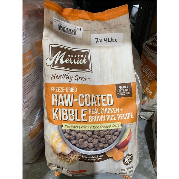 Merrick Freeze Dried Raw Coated Dog Kibble 7x4Lbs