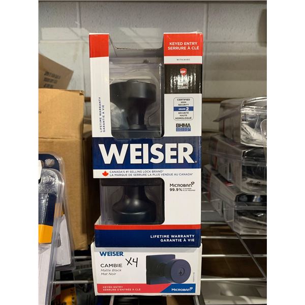 Lot of 4 Weiser Keyed Entry Door Handles