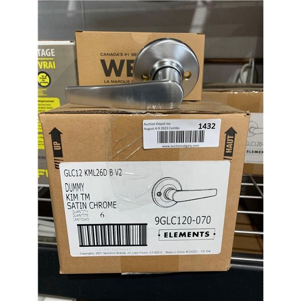 Weiser Elements Satin Chrome Dummy Handles Case lot 6