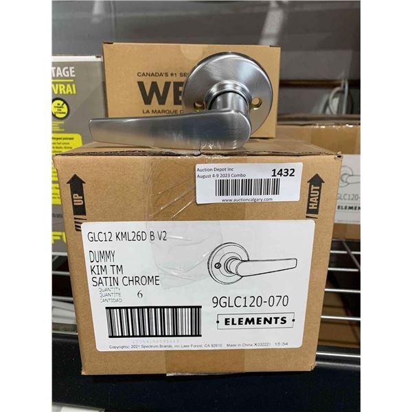 Weiser Elements Satin Chrome Dummy Handles Case lot 6