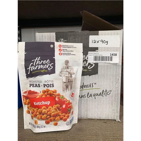 Three Farmers Roasted Peas Snack Ketchup Flavor 12x90g