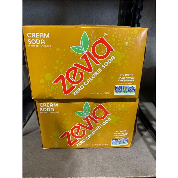 Zevia Cream Soda Lot of 2 x 6 x 355ml
