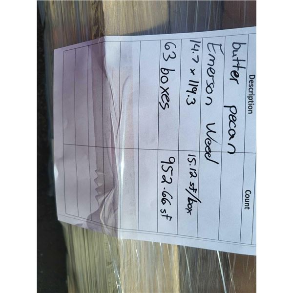 PALLET LOT Ceramic Plank Flooring Butter Pecan 63 Cases Total 952 square feet