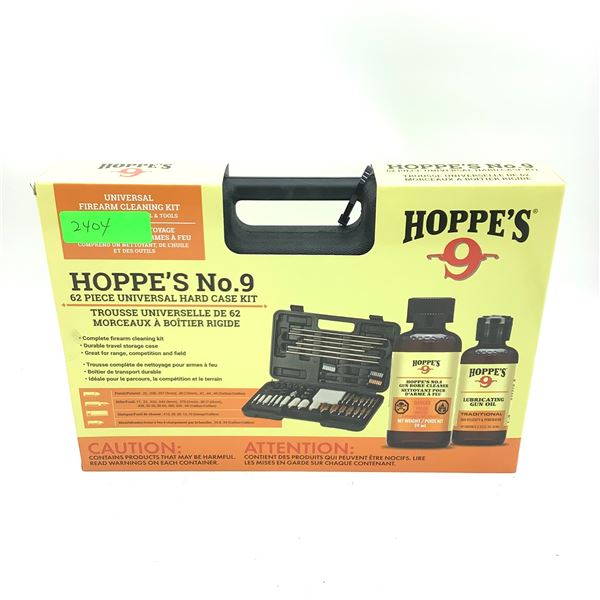 Hoppe's No 9 Complete Universal Hard Case Cleaning Kit, 62 Pc, New