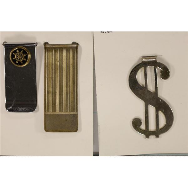 3-METAL MONEY CLIPS: 2 STEEL AND 1 BRASS: SHIPS