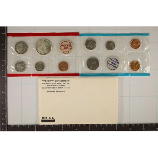 1969 US MINT SET (UNC) P/D/S (WITH ENVELOPE)