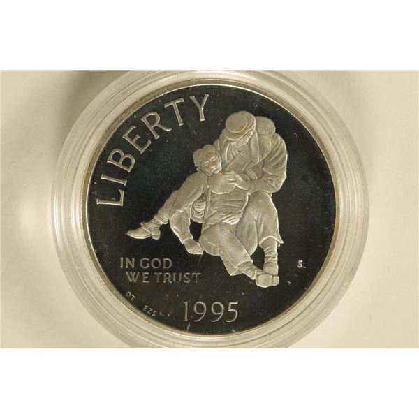 1995-S US PF SILVER DOLLAR "CIVIL WAR BATTLEFIELD"