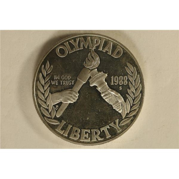 1988-S US UNC SILVER $1  OLYMPIAD  COIN