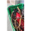 Image 2 : TOTE OF 2 CHARGE FIRE EXTINGUISHERS, JUMPER CABLES AND CAR WARMER