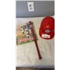 Image 1 : 1989 PCL CHAMPS - VANCOUVER CANADIANS SOUVENIER BAT AND HAT AND 2 MLB STICKER BOOKS 1984, 1989 PARTI