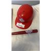 Image 2 : 1989 PCL CHAMPS - VANCOUVER CANADIANS SOUVENIER BAT AND HAT AND 2 MLB STICKER BOOKS 1984, 1989 PARTI