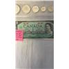 Image 2 : 1967 CANADIAN SILVER (.800) COIN SET WITH MINT 1967 CENTENNIAL $1 BILL