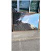 Image 2 : LARGE GLASS FRAMED MOUNTAIN SCENE 74" X 50"