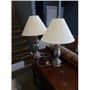 Image 1 : PAIR OF BRUSHED METAL TABLE LAMPS