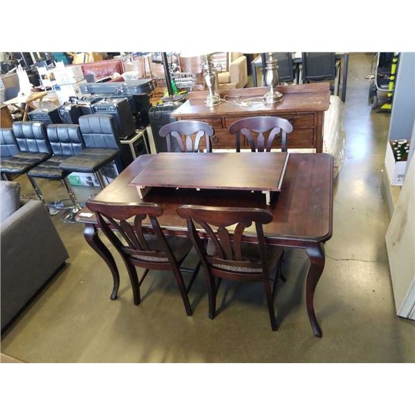 DINING TABLE WITH LEAF AND 4 CHAIRS