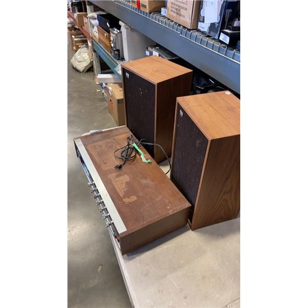 WYNFORD HALL 8 TRACK RECEIVER AND PAIR OF AMX 77 SPEAKERS