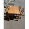 Image 3 : IKEA DINING TABLE AND 4 LADDERBACK CHAIRS