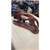 Image 1 : CARVED WOODEN LION STATUE