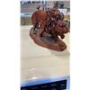 Image 2 : CARVED WOODEN LION STATUE