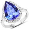 Image 1 : 5.29ct Tanzanite 14K White Gold Ring