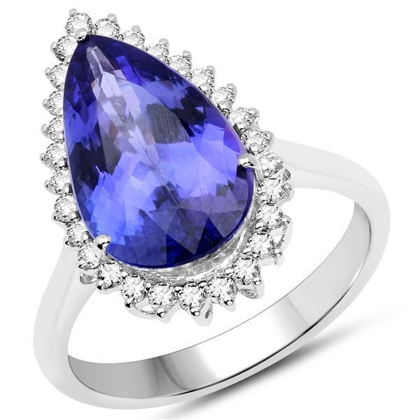 4.96ct Tanzanite 14K White Gold Ring