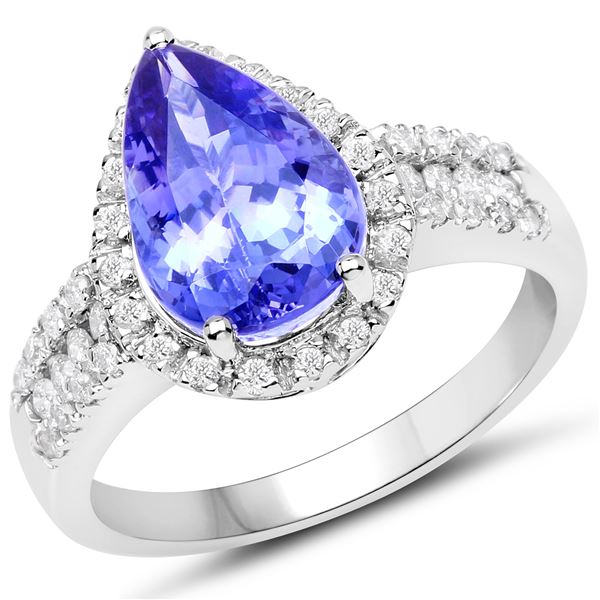 3.62ct Tanzanite 14K White Gold Ring