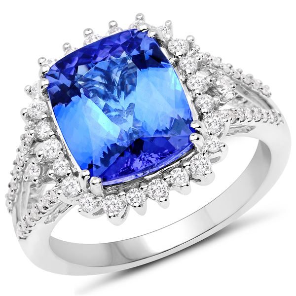 4.6ct Tanzanite 14K White Gold Ring