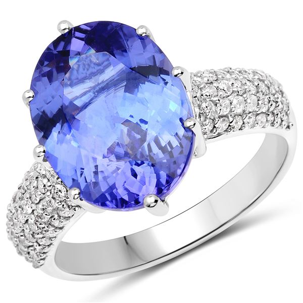 6.2ct Tanzanite 14K White Gold Ring