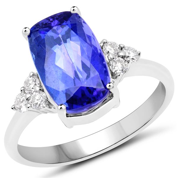 4.28ct Tanzanite 14K White Gold Ring