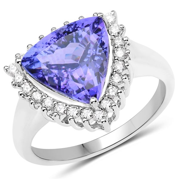 5.08ct Tanzanite 14K White Gold Ring