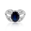 Image 1 : 3.12ct Natural Ceylon Blue Sapphire 14K White Gold Ring